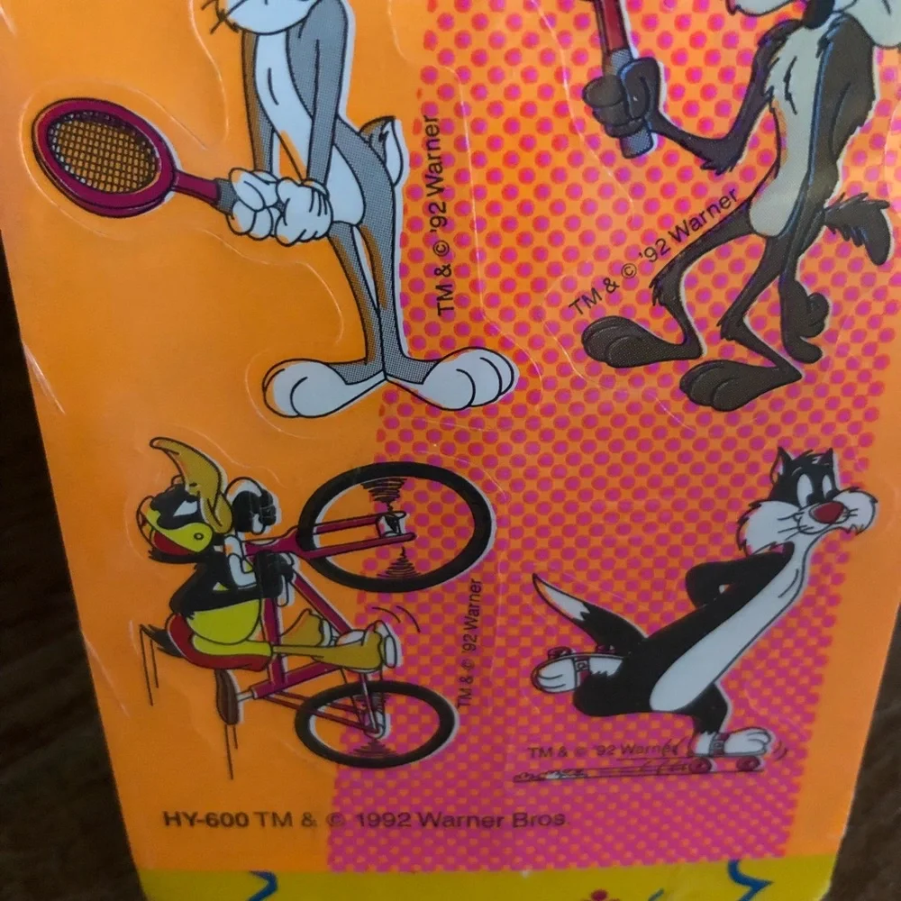 1992 Vintage Post-it Removable Sports Stickers Warner Bros Looney Tunes SEALED